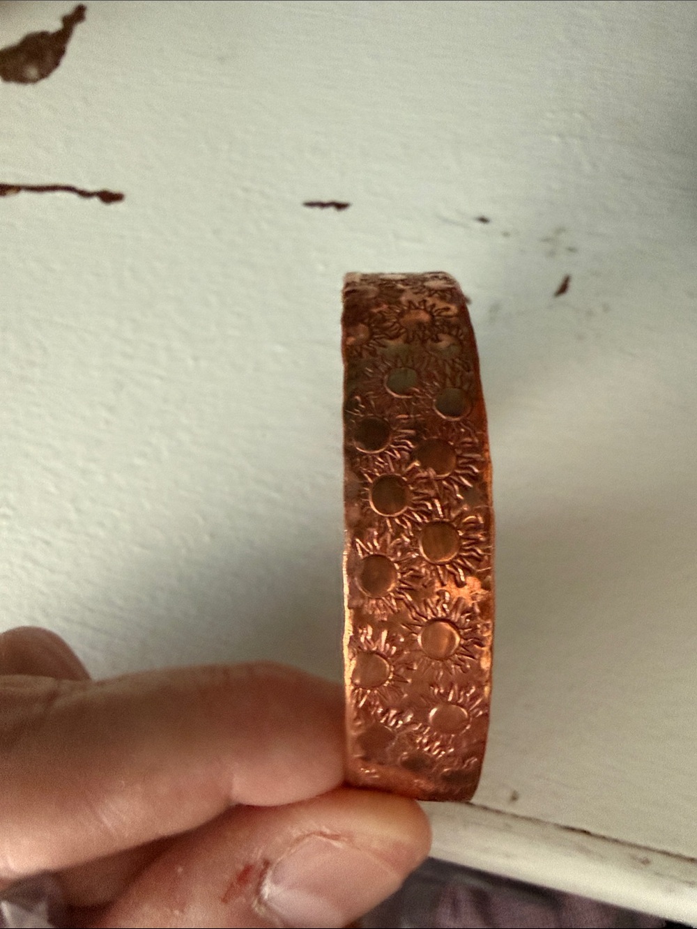 Handcrafted Copper Sunburst Cuff Bracelet - Copper